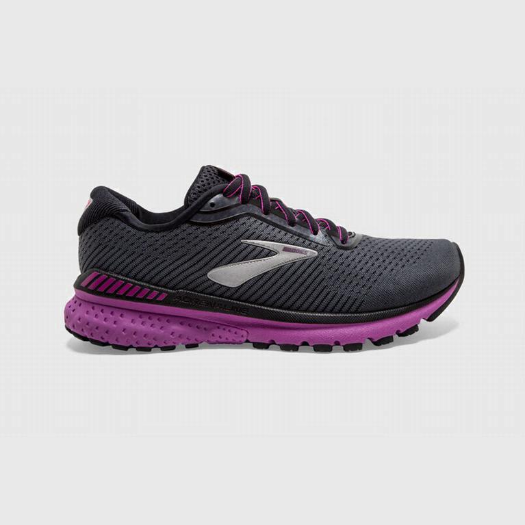 Tenis Brooks Adrenaline Gts 20 - Zapatillas Para Correr En Asfalto Mujer - Negras / Moradas (GRHD-93